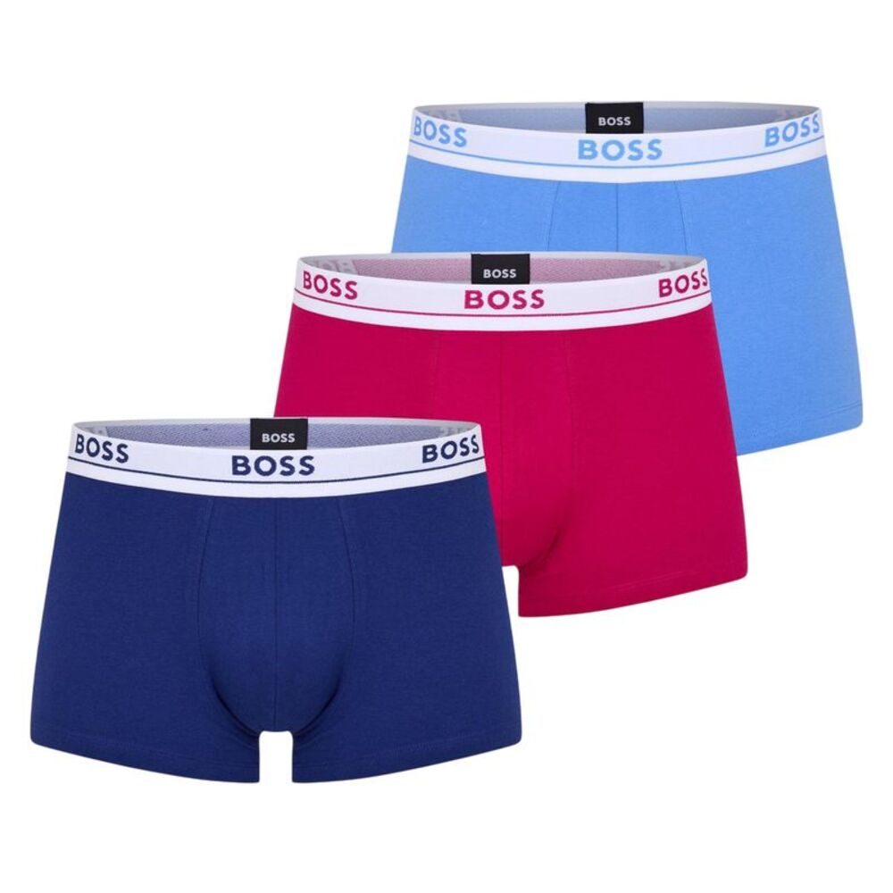 Boss Mens Cotton Blend Boxer Shorts (Pack of 3) / Black/Red/Blue